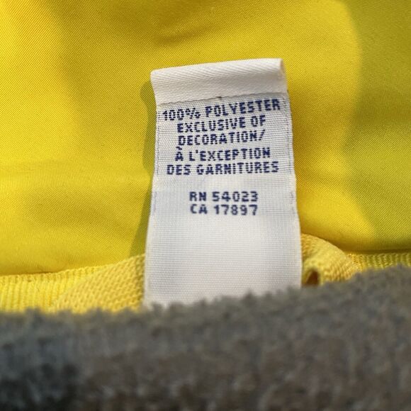 GAP Fleece Gray Grey Yellow Y2K Vintage Quarter-Zip Pull Over Jacket Mens Large - Picture 5 of 6